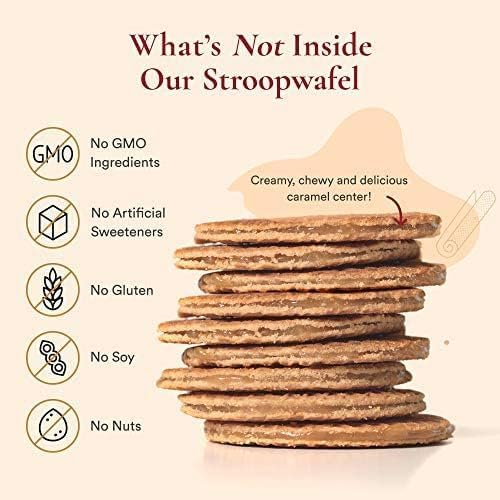 Gluten Free Certified Organic Stroopwafels by Swoffle - Caramel Filled & French Vanilla | (12) Individually Wrapped Waffles, (6) of Each Flavor |