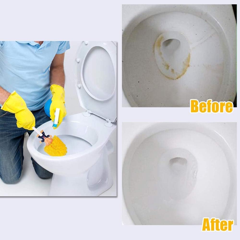 Creative Gift Spoof President Toilet Brush and Holder Set