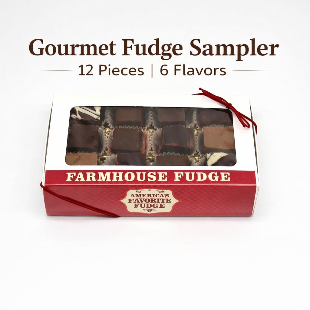 Gourmet Fudge Gift Box - 12 oz., 6 Assorted Flavors - Perfect for Anniversaries, Mother's Day, Birthdays, and Special Occasions - Creamy Homemade