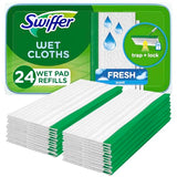 Swiffer Sweep + Mop, Wet Pads Refill, Floor Cleaner for Dirt, Dust, Hair, Cleaning Cloths for Mopping Home, Bathroom, Kitchen, All Purpose