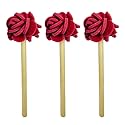 Jetz-Scrubz Flower Rose Foam Dish Mops with Solid Birch Wood Handles, 3-Pack, Made in USA (Dusty Rose)