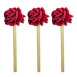 Jetz-Scrubz Flower Rose Foam Dish Mops with Solid Birch Wood Handles, 3-Pack, Made in USA (Dusty Rose)