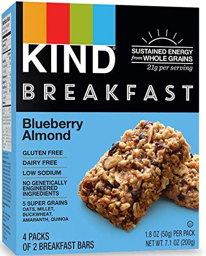 Kind Breakfast Bars New Variety 5 Pack. 1 Box of each: Dark Chocolate, Honey Oat, Peanut Butter, Almond Butter. Total of 40 Bars