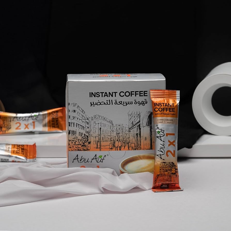 Abu Auf 2 In 1 Instant Coffee With Creamer Premium Rich Fine Ground Cafe Strong Traditional Oriental Enjoy Authentic Coffe Taste (1 Pack = 24 Sticks x