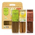 Morelli Organic Gourmet Pasta Italian Gift Basket from Italy, Tricolor Linguine Set, Red Chili, Garlic & Basil, and Lemon Flavors - 8.8 oz (Pack of 3)