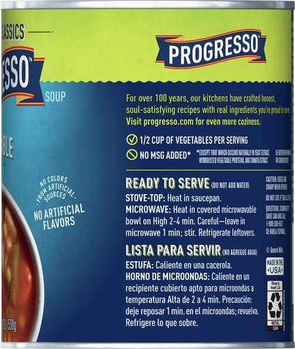 Progresso Vegetable Soup, Vegetable Classics Canned Soup, 19 oz