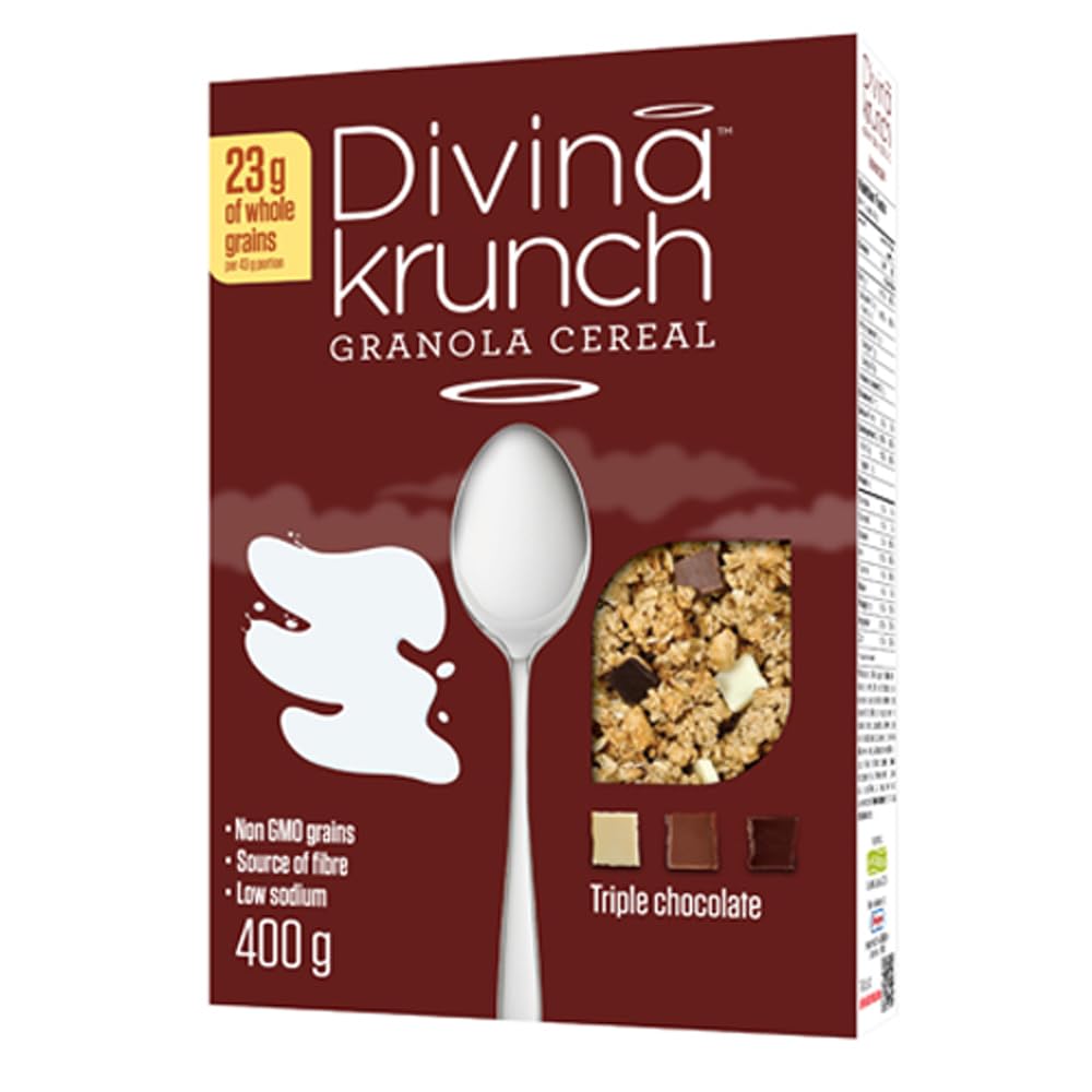 Divina Krunch Granola Cereal, Pack of 3, NON-GMO CEREAL (Triple Chocolate Granola)