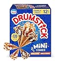 Drumstick Lil' Drums Vanilla Fudge Swirl and Vanilla Swirl Sundae Cones Ice cream, caramel, 27 Fl Oz, 12 count (pack of 1)