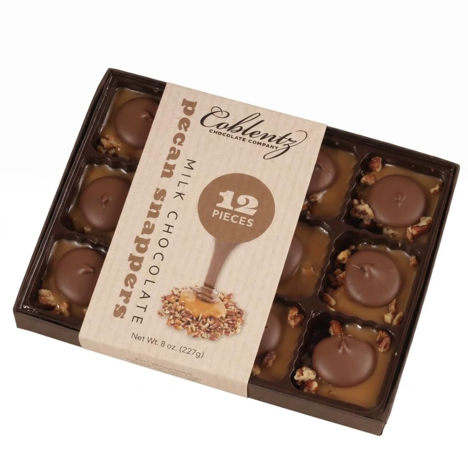Coblentz Milk Chocolate Pecan Snappers, 8 oz Gift Box