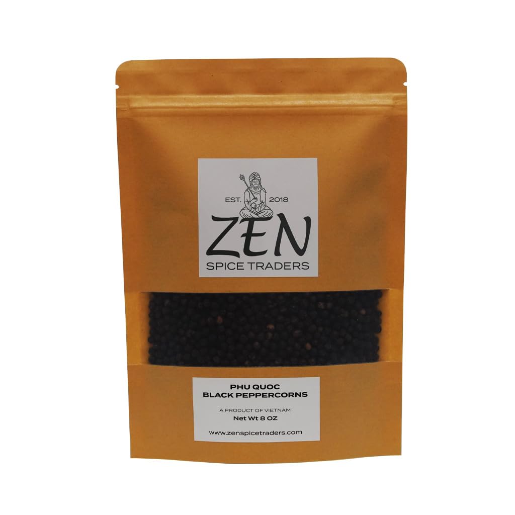 Phú Quoc Organic Black Peppercorns | Zen Spice Traders | 16 Ounce Pack of 1