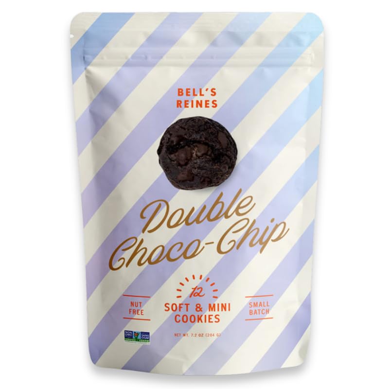 Bell's Reines Double Chocolate Chip Cookies, Soft Gourmet Small Batch, Healthy Snacks, Bakery Fresh 12-Cookie Bag