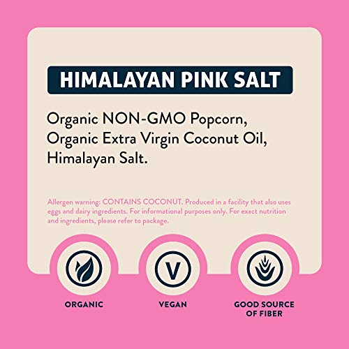 LesserEvil Organic Popcorn, Himalayan Pink Salt, .88 Ounce, 18 Count