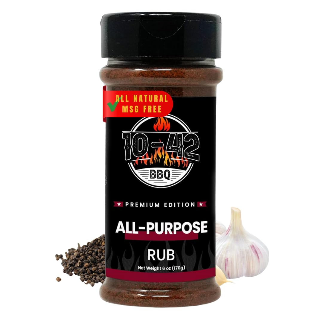 10-42 All-Purpose BBQ Rub Seasoning NO MSG, 0 Calorie | Premium Edition, All Natural Dry Meat Rubs for Chicken, Turkey, Pork, Beef, Steak, Ribs