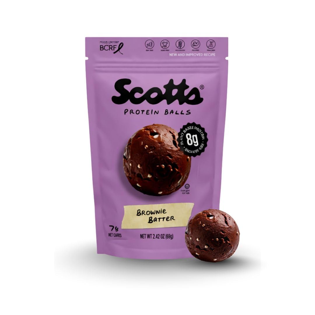 Scott's Protein Balls - Plant-Based Snacks with 8g High Protein - Gluten Free, Non GMO, Dairy Free Energy Balls - Healthy Protein Bites for Kids