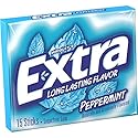 Wrigley Single Serve Peppermint Extra Gum - 15 Piece, 10 per pack -- 12 packs per case.