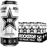 Rockstar Pure Zero Energy Drink, Silver Ice, 0 Sugar, with Caffeine and Taurine, 16oz Cans (Pack of 12) (Packaging May Vary)