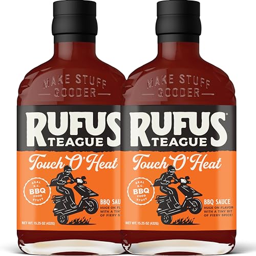 Rufus Teague Touch O' Heat BBQ Sauce, Gluten-Free, 15.25 oz, 2-Pack