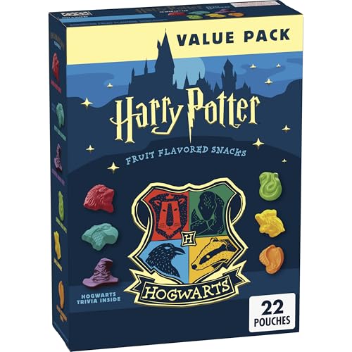 Harry Potter Fruit Flavored Snacks, Fat Free and Gluten Free Snacks, 17.6 oz (22 Pouches)