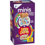 General Mills Cereal Lucky Charms and Cinnamon Toast Crunch Mini Cereal Treat Bars Variety Pack, 40 Ct, 20 oz
