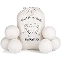 Wool Dryer Balls, Made from Premium Reusable New Zealand Wool, Fabric Softener, Reduce Wrinkles & Static Electricity, Shorten Drying Time Naturally