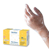 TRONEX Embossed Poly Disposable Gloves Plastic Food Safe Gloves, Clear (Medium, 500, Count)