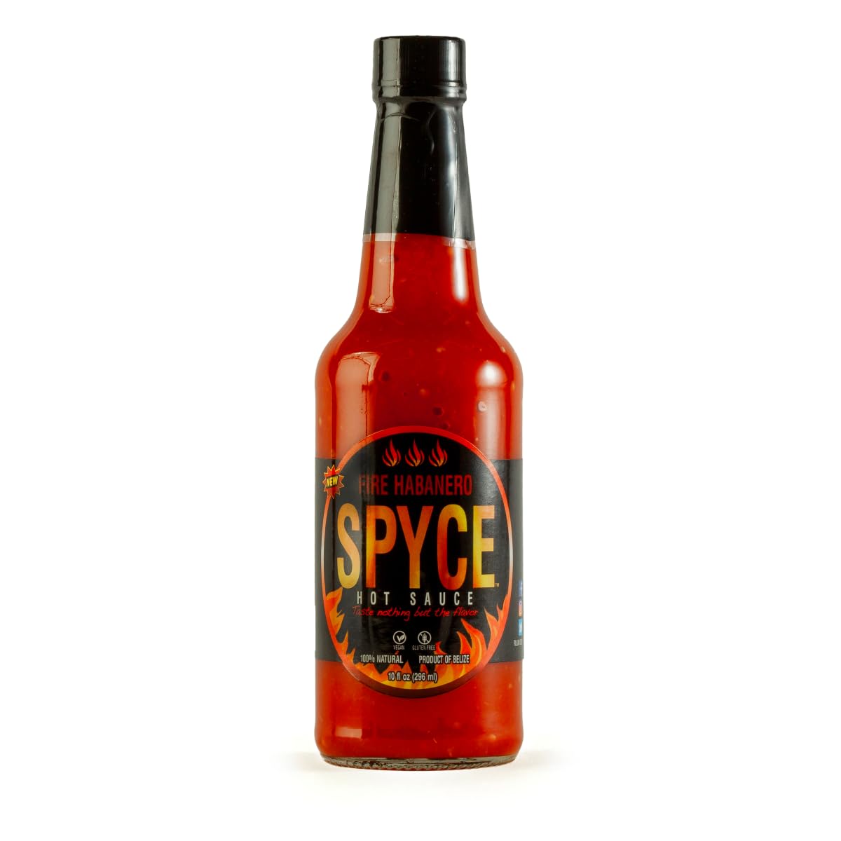 SPYCE Habanero Hot Sauce, Vegan, Gluten Free, Low Sodium, Non-GMO, No MSG, No Sugar, No Filler (10 oz, Fire Habanero)