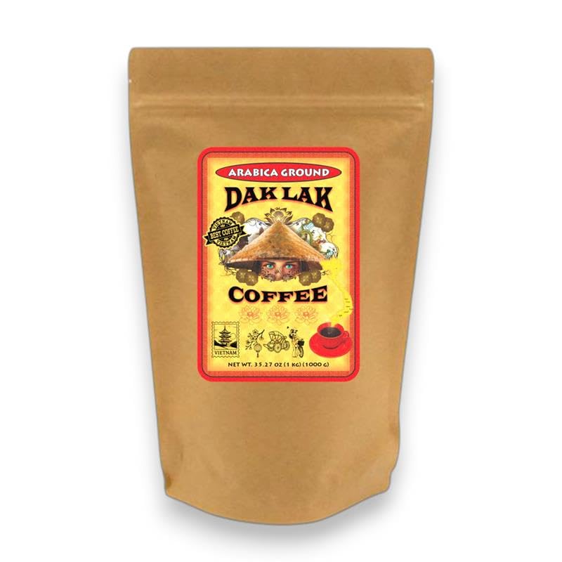 100% Dak Lak Vietnamese Coffee (Arabica Ground, 1 Kilo Bag)