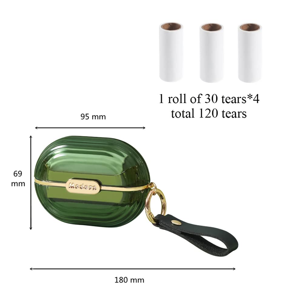Double-Sided Travel Portable Lint Roller with Hand Strap, Reusable Mini Extra Sticky Dog Cat Pet Hair Remover, Luxury Lint Remover for Clothes Bag