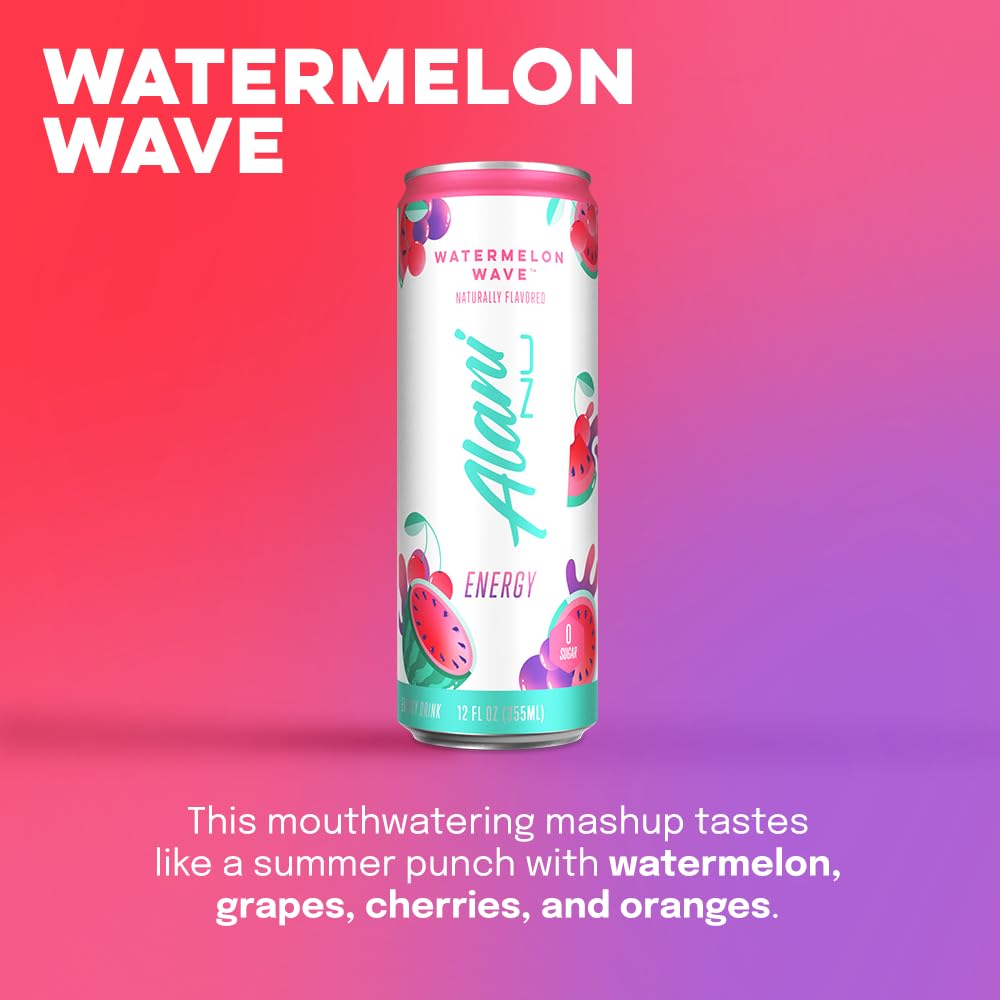 Alani Nu FRUIT BLAST VARIETY Sugar Free, Low Calorie Energy Drinks | 200mg Caffeine | Biotin B Vitamins | Zero Sugar | 10 Calories | 12 Fl Oz Cans |