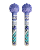 Original Chocolatey Candies in Cane with Snowflake Topper - 1.5 oz, Metallic White, Blue, Purple & Green Candies, Festive Lavender Tube for Holiday