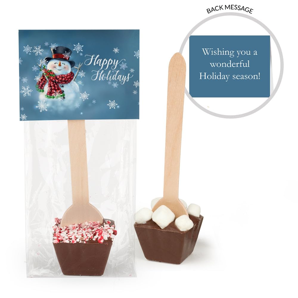 12ct Christmas Hot Cocoa Spoon Milk Chocolate & Mini Marshmallows - Snowman