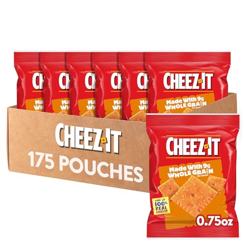 Cheez-It Cheese Crackers, Baked Snack Crackers, Made with Whole Grain, Original (175 Pouches)