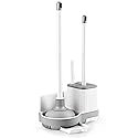 Toilet Brush and Plunger Set, 3 in 1 Toilet Bowl Brush and Holder with Crevice Cleaning Brush Wall Mounted Household Bathroom Cleaning Tools Plunger