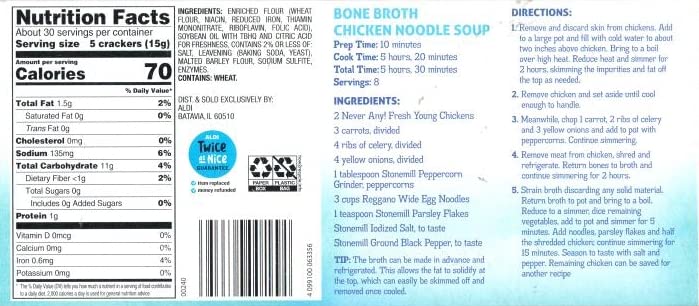 Savoritz Original Saltine Crackers 16oz 454g (Two Boxes)