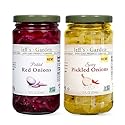Jeff's Garden Pickled Onion Pack, Pickled Red Onion & Spicy Pickled Onion | Gluten Free | 12 Fluid Ounce Jar (Pack of 2)