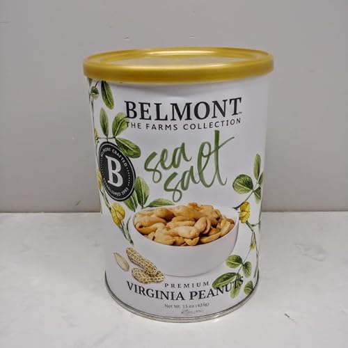 BELMONT, THE FARMS COLLECTION, Sea Salt, Premium Virginia Peanuts, 15 oz tin, 425g