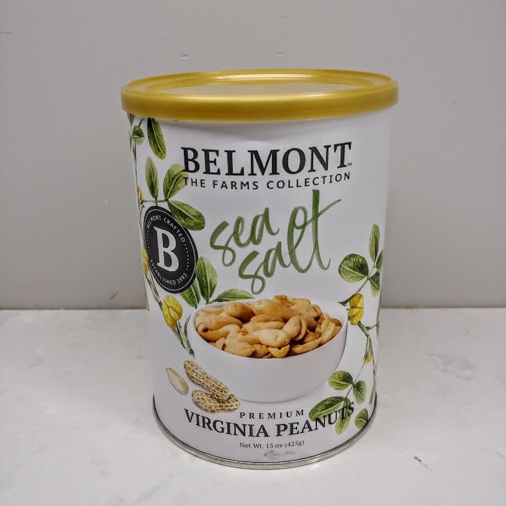 BELMONT, THE FARMS COLLECTION, Sea Salt, Premium Virginia Peanuts, 15 oz tin, 425g