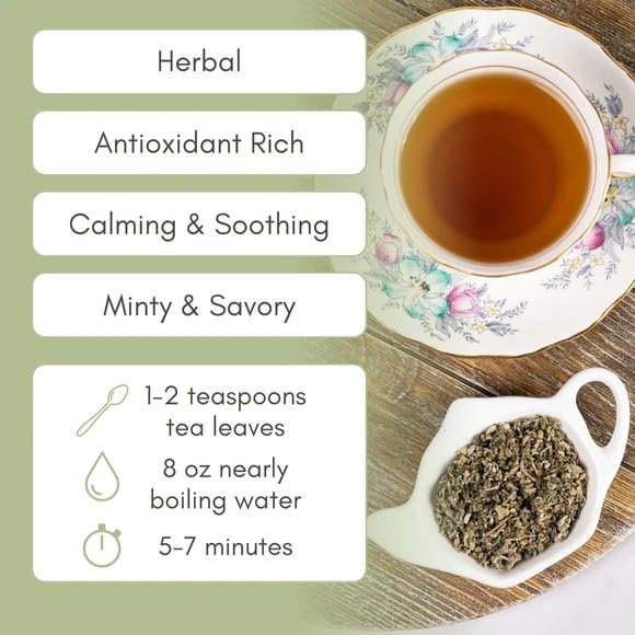 Organic Sage Loose Leaf Tea - 1oz Bag (Approx. 15 Servings) | Full Leaf Tea Co.