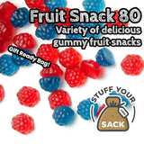 Fruit Snacks Variety Pack - 80 Count Assortment of Chewy Fruit Rolls, Gummy Treats, and Snack Strips - Lunchbox, Travel, School & Office Snacks by