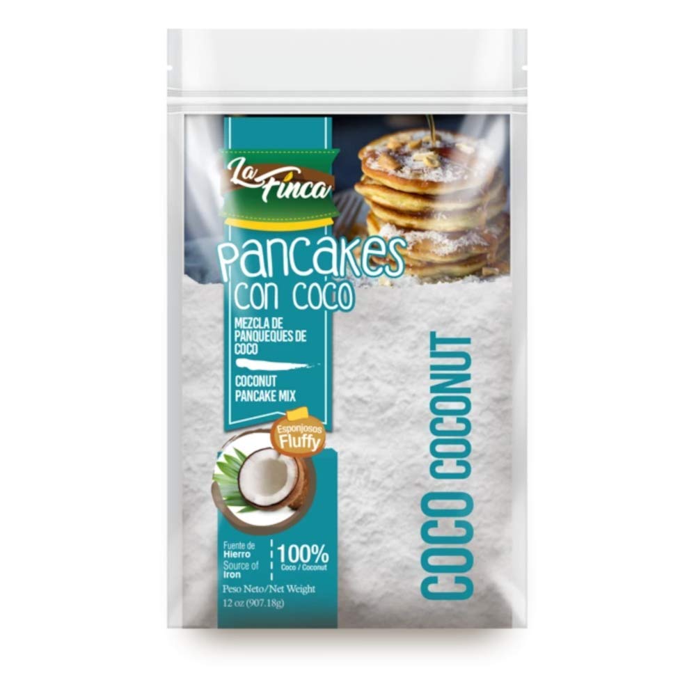 La Finca Pancakes De Coco, Coconut Pancake Mix, 12 Ounce Resealable Pouch
