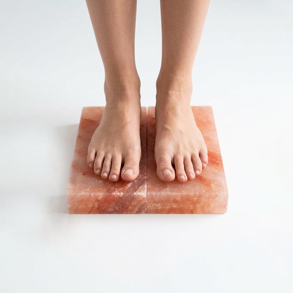 Himalayan Salt Foot Bricks Pair of Natural Pink Salt Blocks for Feet, Rest & Spa Stones Natural Salt Block, Salt Brick for Foot Soak, Relaxation
