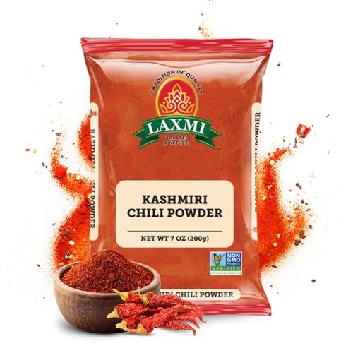 LAXMI Kashmiri Chili Powder - Authentic Low Heat Indian Red Chili Seasoning- NON-GMO - 14 oz Cooking Spice
