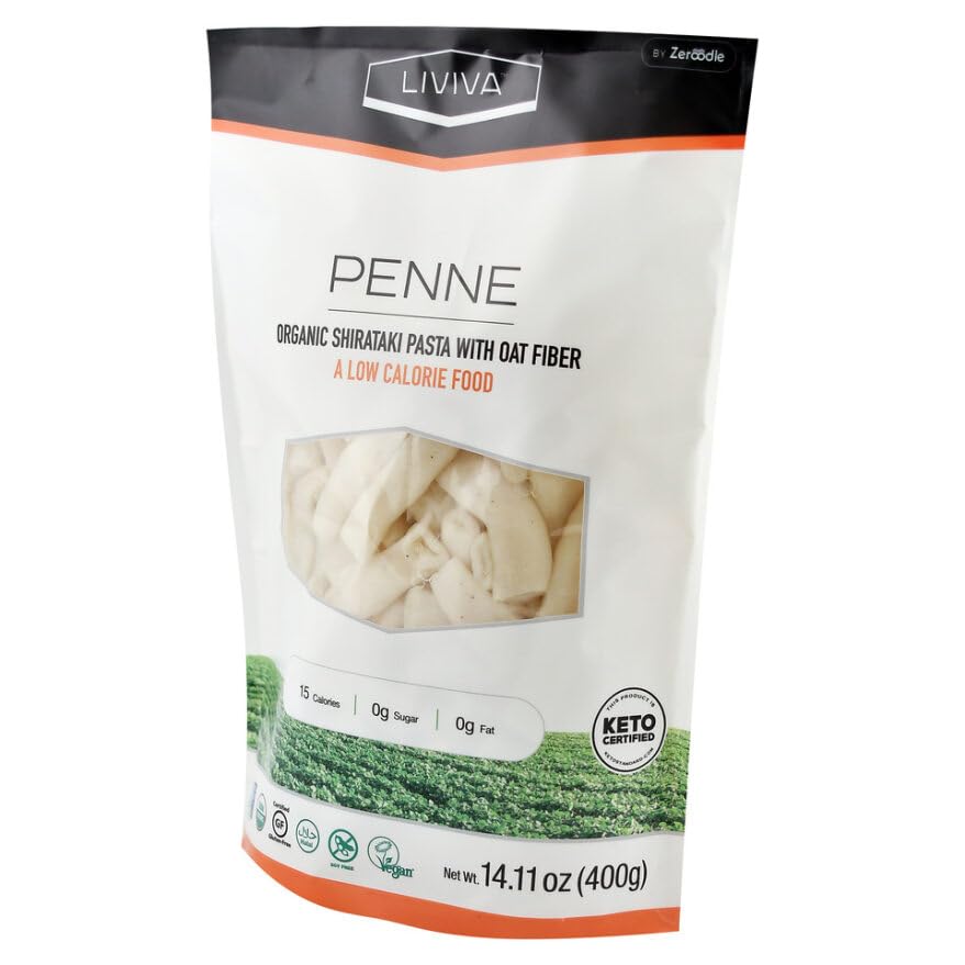 Liviva Organic Penne Shirataki Pasta With Oat Fiber 14.11 Ounce (Pack of 1)