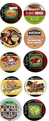 New! 10 Cup Flavored DECAF Coffee Sampler! 10 Different Flavored DECAF Only Coffee Single Serve Cups. Delicious Flavors!