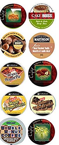 New! 10 Cup Flavored DECAF Coffee Sampler! 10 Different Flavored DECAF Only Coffee Single Serve Cups. Delicious Flavors!