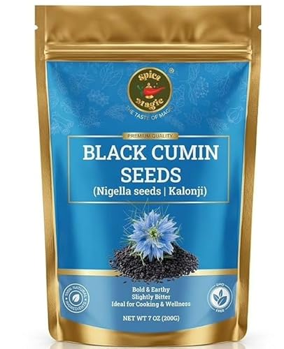 Spice Magic Whole Nigella Seeds I Black Cumin Seeds 7 oz (200G) I Premium Quality with Nutty, Peppery Flavor, Perfect for Breads, Curries, Salads
