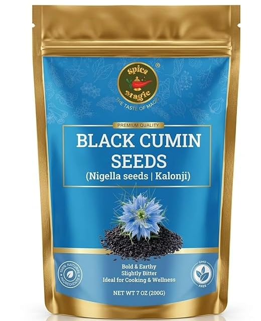 Spice Magic Whole Nigella Seeds I Black Cumin Seeds 7 oz (200G) I Premium Quality with Nutty, Peppery Flavor, Perfect for Breads, Curries, Salads