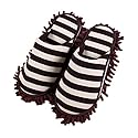 CNGYNI Cleaning Slippers Microfiber Slipper Detachable Mopping Shoes House Floor Cleaning Mop Chenille Sole, One Size (Brown)