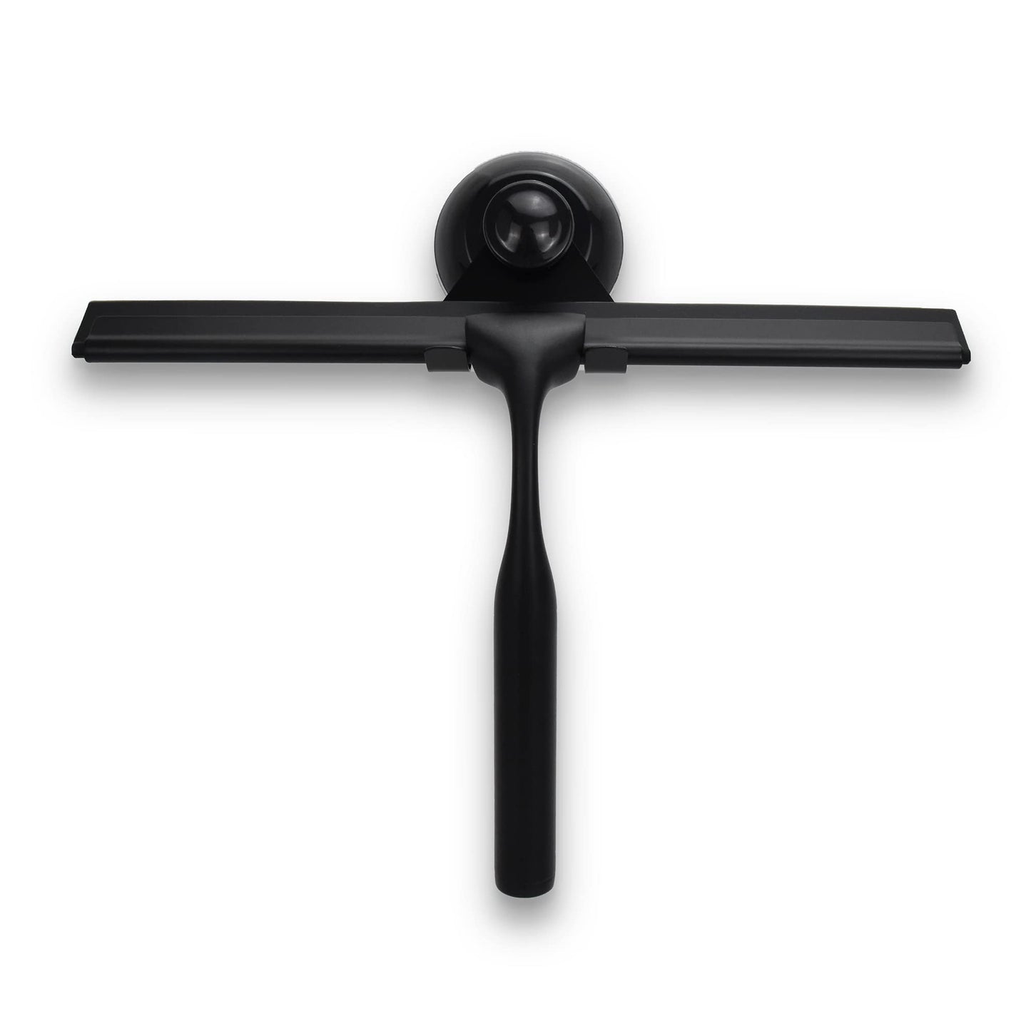 Matte Black Shower Squeegee for Glass Doors with Adhesive Hooks, Squeegee for Shower Glass, Cleaner Tool for Bathroom Household Window Mirror Tile