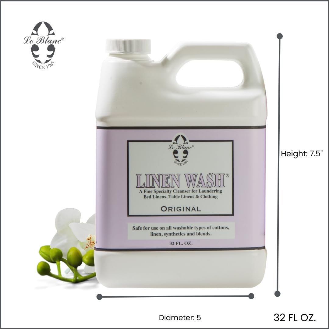 Le Blanc Linen Wash Classic Scent Clean Vintage Precious Heirloom Linens Safely, One 32 fl oz